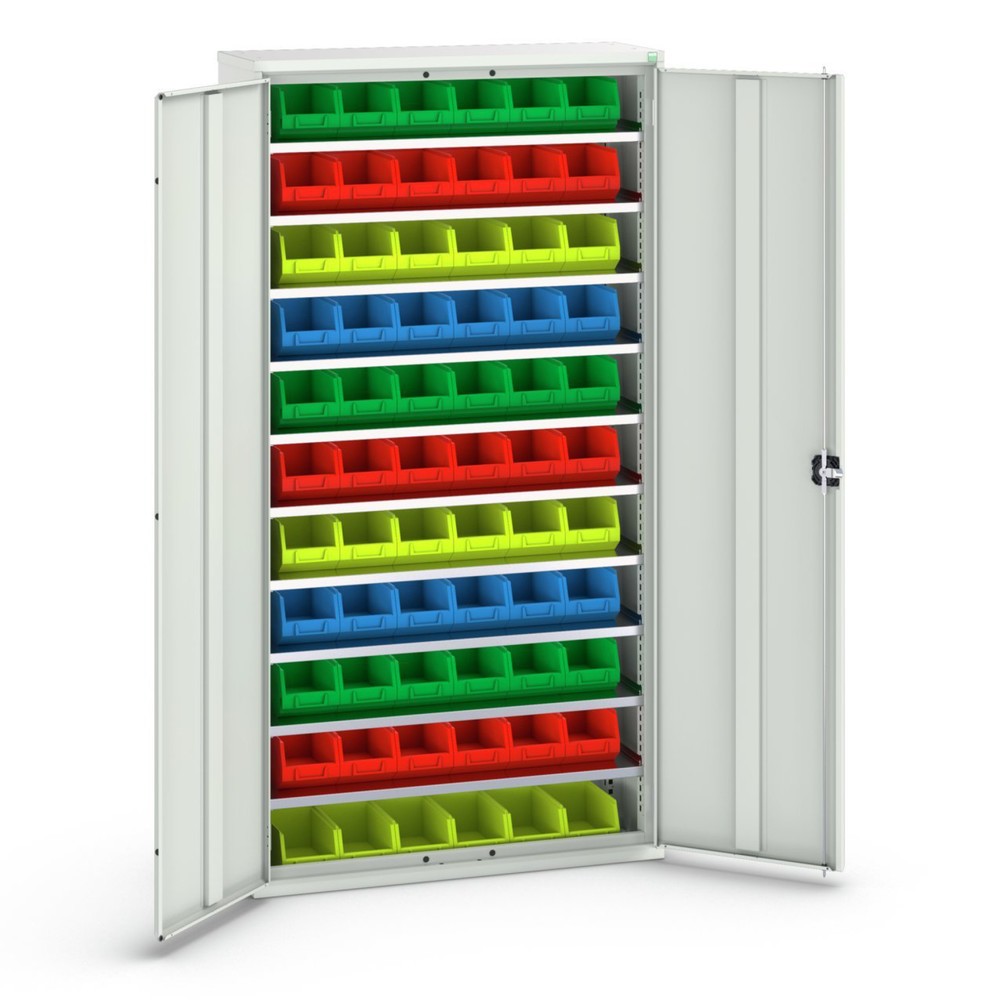 Immagine del prodotto n. 1: bott verso Armadio portaoggetti, con 10 ripiani e 66 contenitori a bocca di lupo, LxPxA: 1050 x 350 x 2000 mm