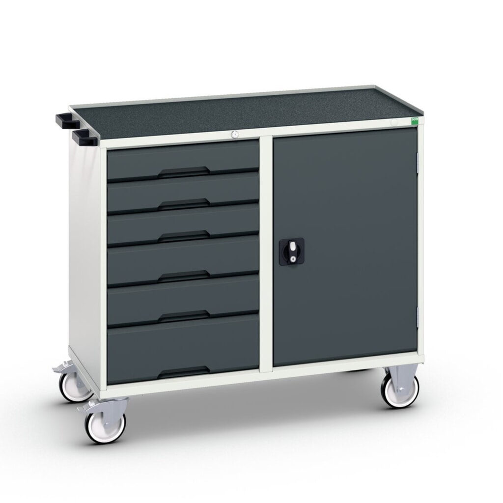 Immagine del prodotto: bott verso Carrello di montaggio, con 6 cassetti, anta e bordo rialzato, LxPxA: 1050 x 550 x 965 mm