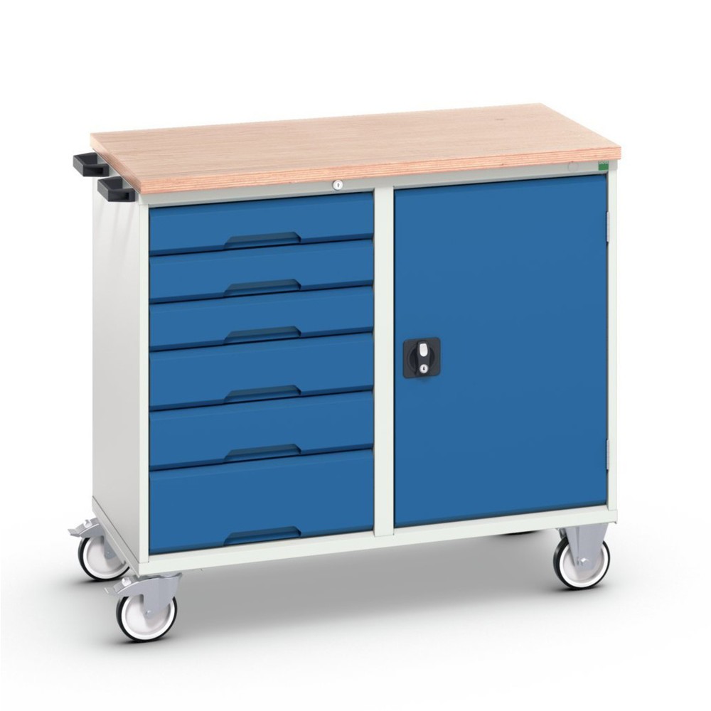 Immagine del prodotto: bott verso Carrello di montaggio, con 6 cassetti, anta e piano in multiplex, LxPxA: 1050 x 600 x 980 mm