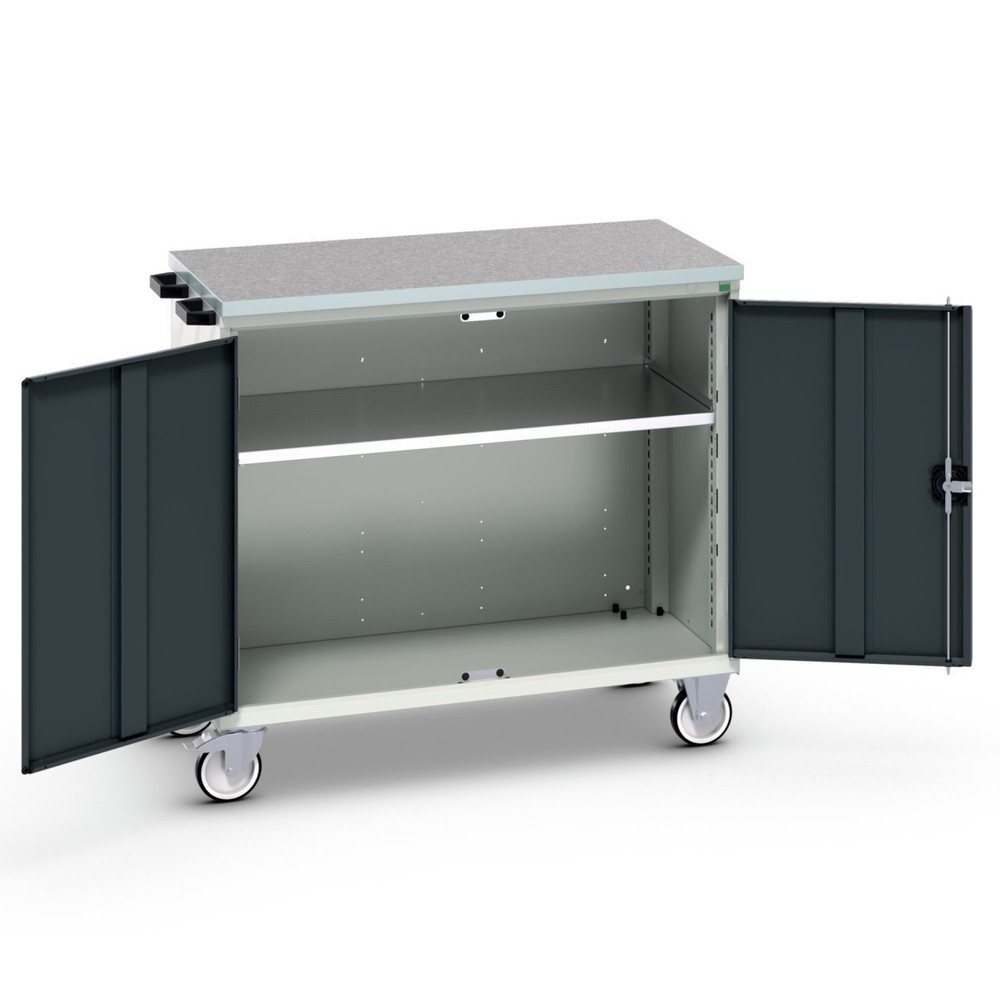 Immagine del prodotto: bott verso Cassettiera mobile, con 2 ante, ripiano e piano in linoleum, LxPxA: 1050 x 600 x 980 mm