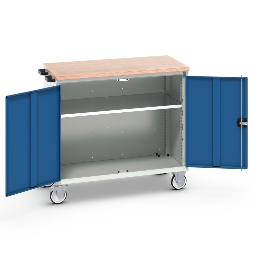 Immagine del prodotto: bott verso Cassettiera mobile, con 2 ante, ripiano e piano in multiplex, LxPxA: 1050 x 600 x 980 mm