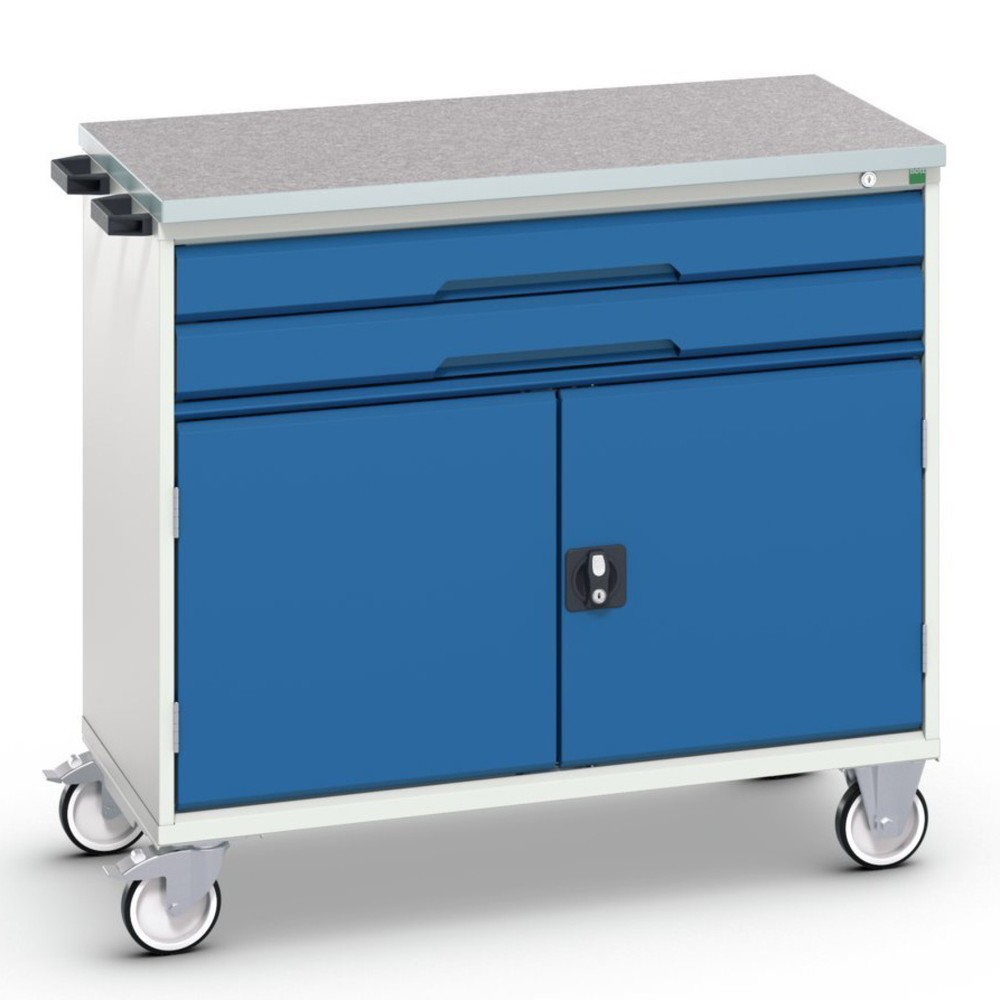 Immagine del prodotto: bott verso Cassettiera mobile, con 2 cassetti, anta e piano in linoleum, LxPxA: 1050 x 600 x 980 mm