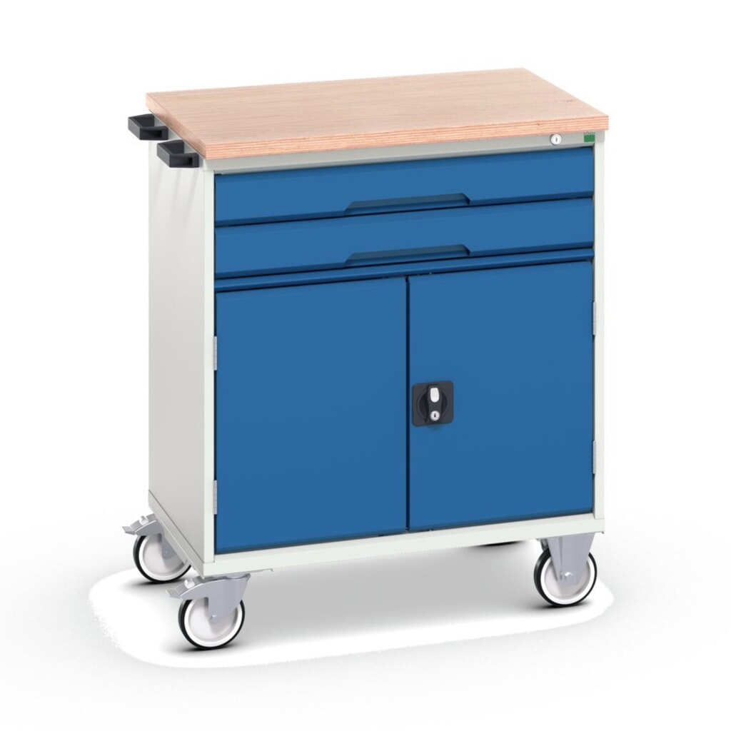Immagine del prodotto: bott verso Cassettiera mobile, con 2 cassetti, anta e piano in multiplex, LxPxA: 800 x 600 x 980 mm