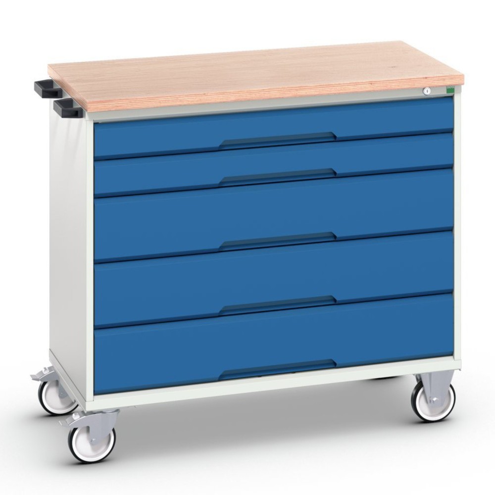 Immagine del prodotto n. 1: bott verso Cassettiera mobile, con 5 cassetti e piano in multiplex, LxPxA: 1050 x 600 x 980 mm