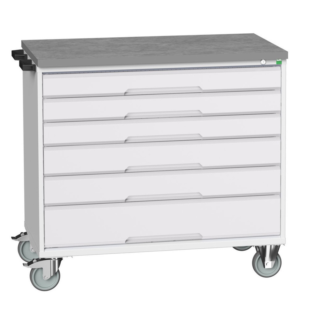Immagine del prodotto: bott verso Cassettiera mobile, con 6 cassetti e piano in linoleum, LxPxA: 1050 x 600 x 980 mm