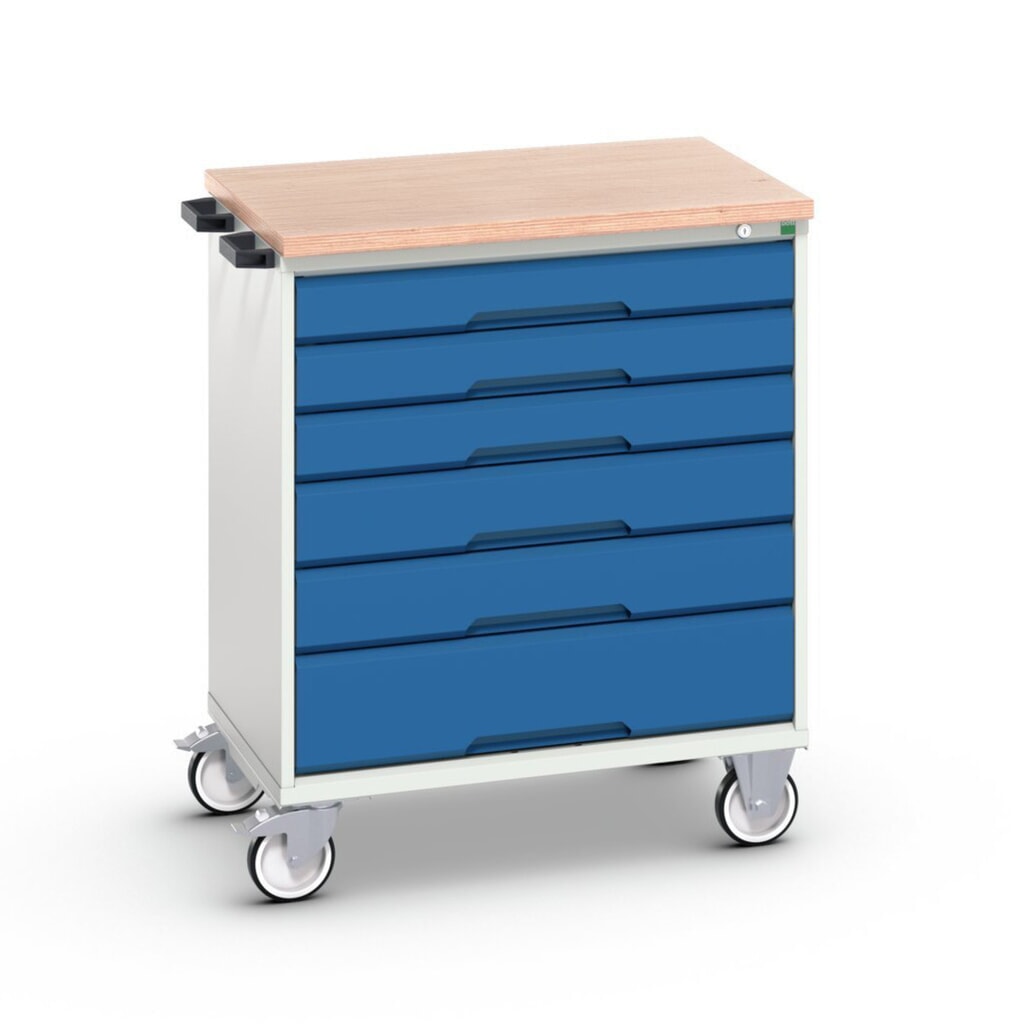 bott verso Cassettiera mobile, con 6 cassetti e piano in multiplex, LxPxA: 800 x 600 x 980 mm Immagine del prodotto: bott verso Cassettiera mobile, con 6 cassetti e piano in multiplex, LxPxA: 800 x 600 x 980 mm