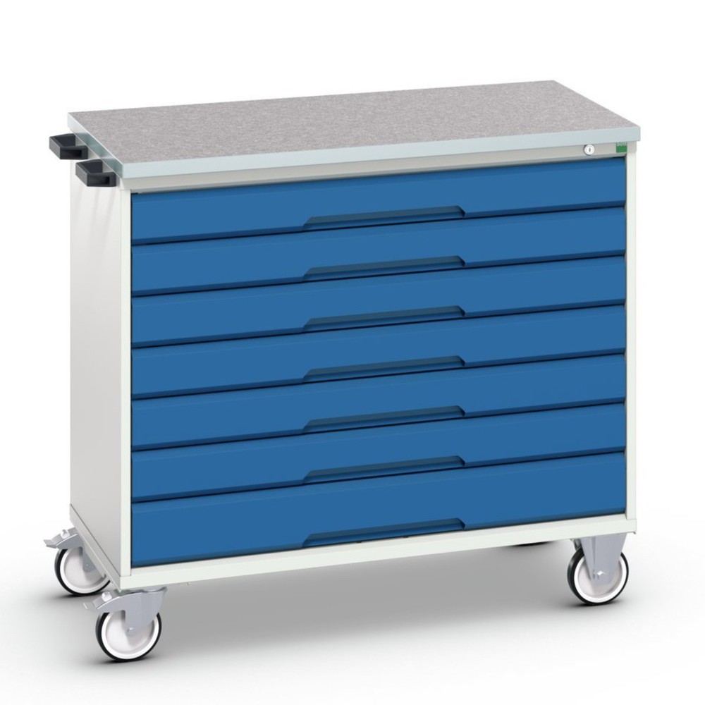 Immagine del prodotto: bott verso Cassettiera mobile, con 7 cassetti e piano in linoleum, LxPxA: 1050 x 600 x 980 mm