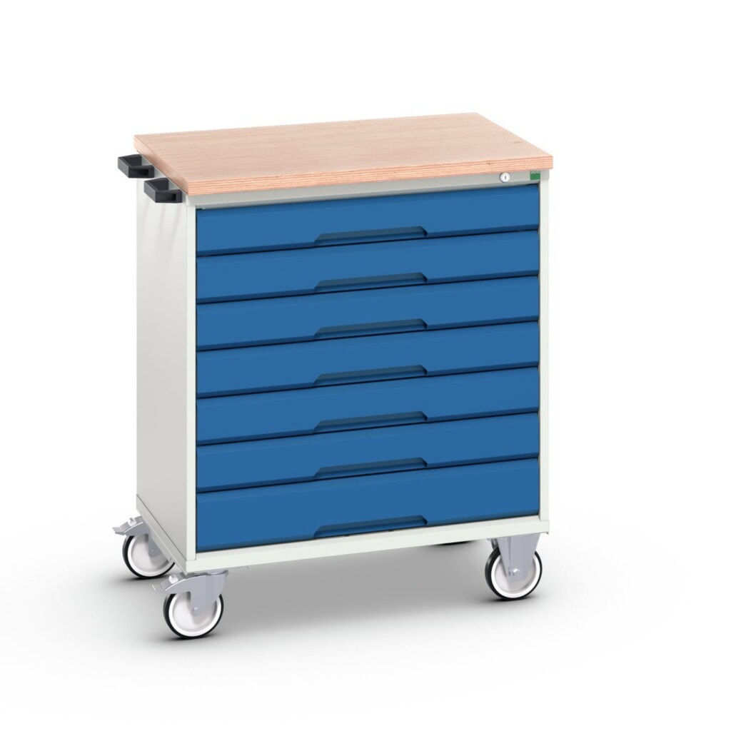 bott verso Cassettiera mobile, con 7 cassetti e piano in multiplex, LxPxA: 800 x 600 x 980 mm Immagine del prodotto: bott verso Cassettiera mobile, con 7 cassetti e piano in multiplex, LxPxA: 800 x 600 x 980 mm