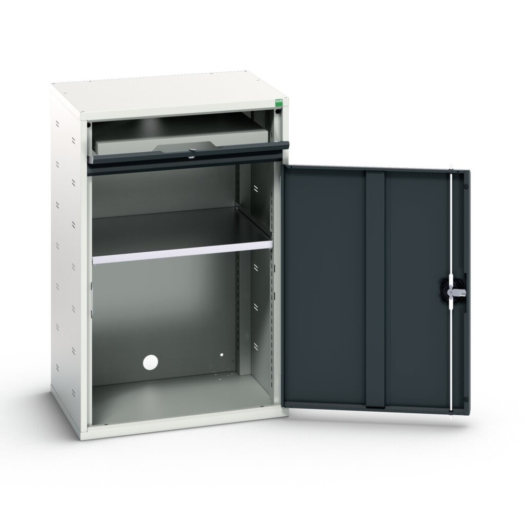 bott verso Mobile porta-computer, con 1 ripiano e 1 ripiano estraibile, LxPxA: 650 x 550 x 1000 mm Immagine del prodotto: bott verso Mobile porta-computer, con 1 ripiano e 1 ripiano estraibile, LxPxA: 650 x 550 x 1000 mm