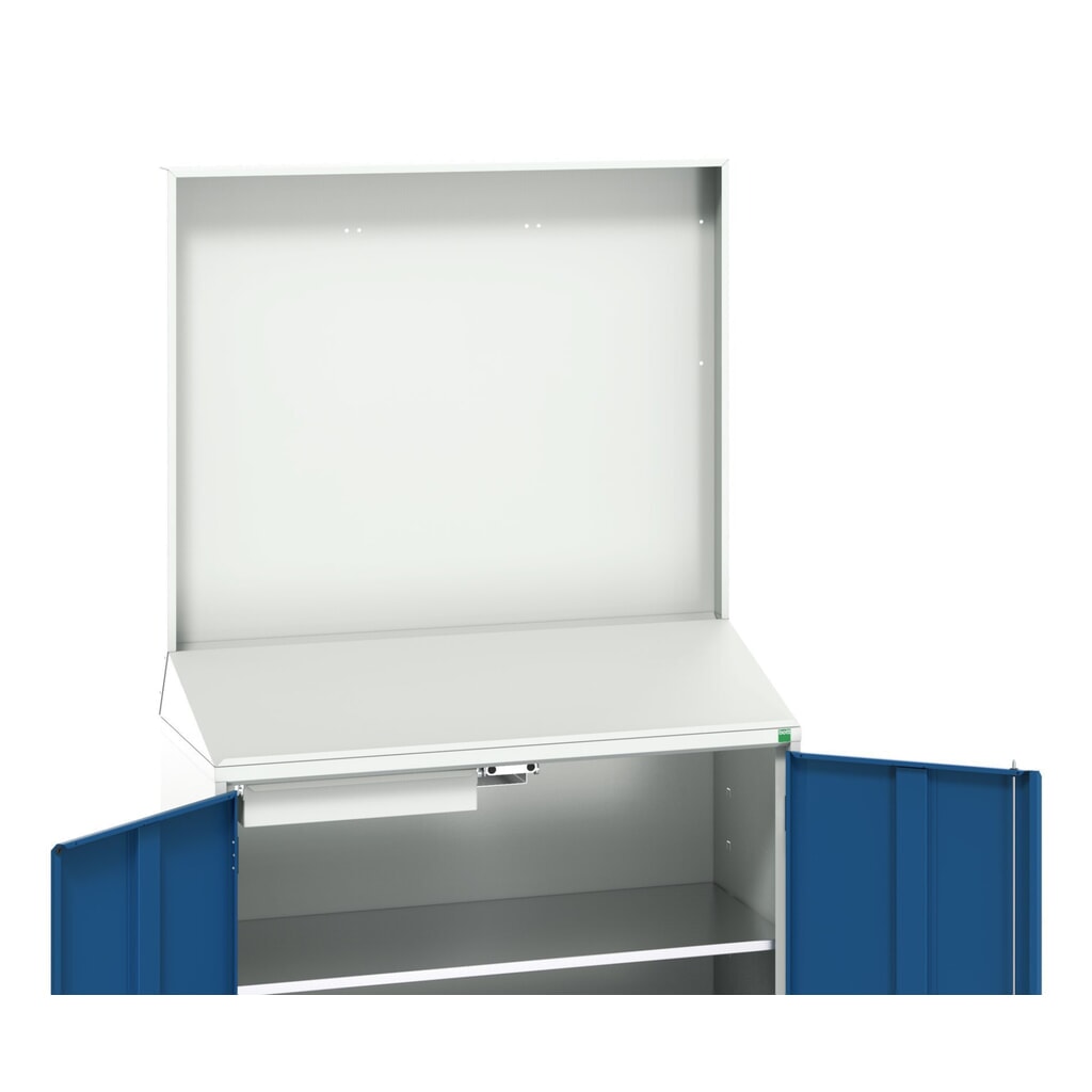 bott verso Scrittoio Economy con parete posteriore liscia, con 2 ripiani e 1 cassetto, LxPxA: 1050 x 550 x 2000 mm Immagine del prodotto: bott verso Scrittoio Economy con parete posteriore liscia, con 2 ripiani e 1 cassetto, LxPxA: 1050 x 550 x 2000 mm