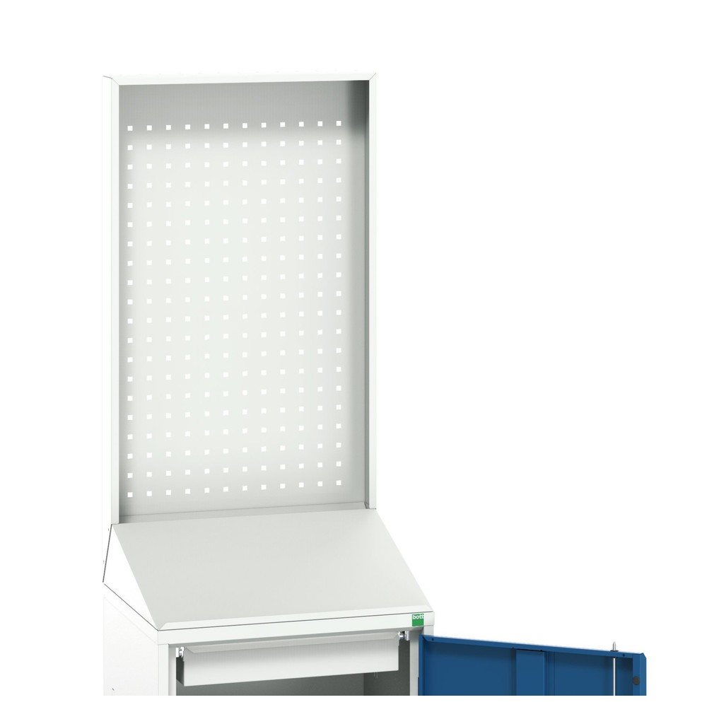 Immagine del prodotto: bott verso Scrittoio Economy con parete posteriore perfo, con 1 ripiano e 1 cassetto, LxPxA: 525 x 550 x 2000 mm