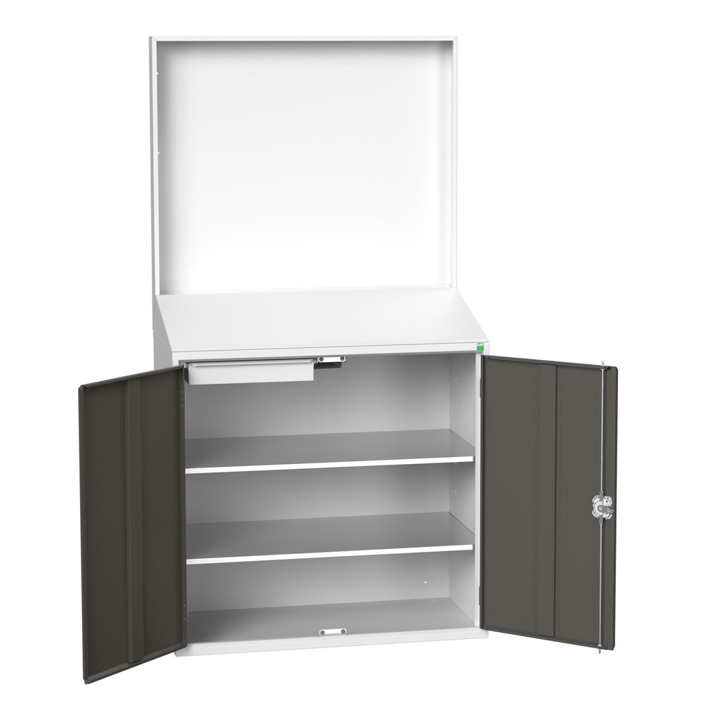 Immagine del prodotto: bott verso Scrittoio Economy con parete posteriore liscia, con 2 ripiani, 1 cassetto, LxPxA: 1050 x 550 x 2000 mm