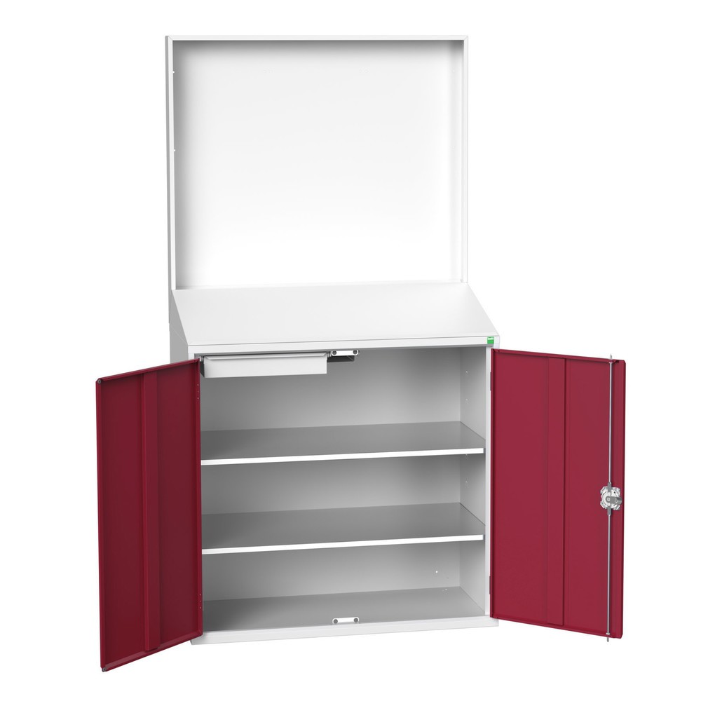 Immagine del prodotto: bott verso Scrittoio Economy con parete posteriore liscia, con 2 ripiani, 1 cassetto, LxPxA: 1050 x 550 x 2000 mm