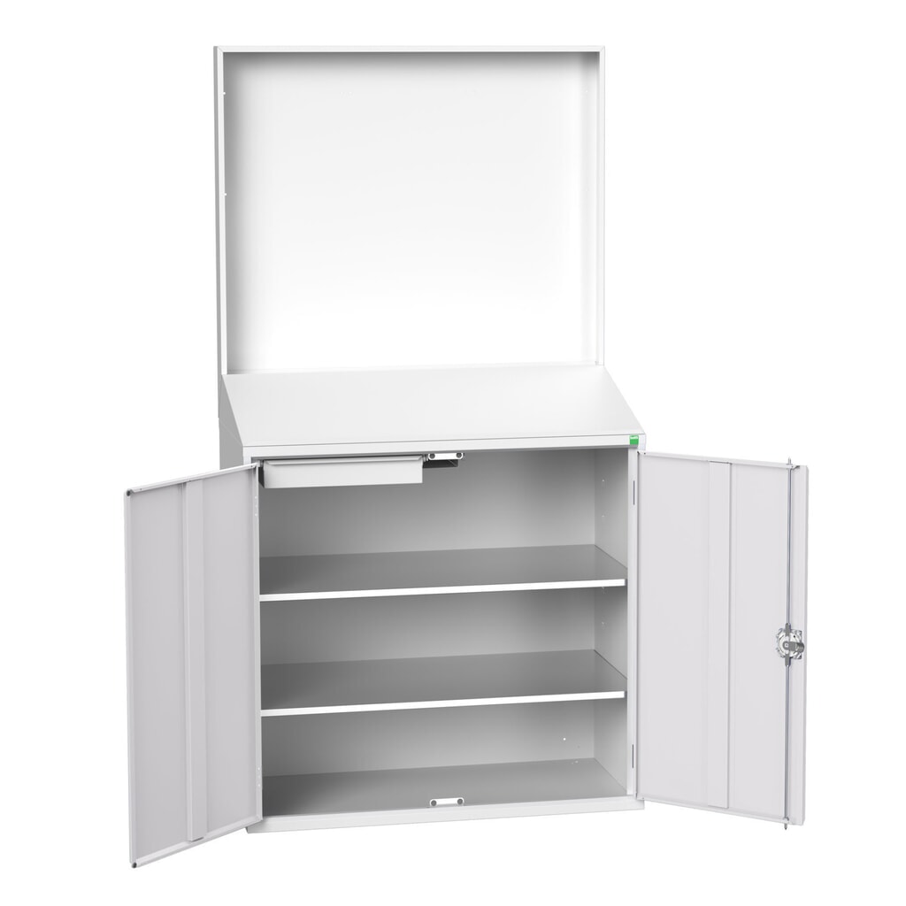 bott verso Scrittoio Economy con parete posteriore liscia, con 2 ripiani, 1 cassetto, LxPxA: 1050 x 550 x 2000 mm Immagine del prodotto n. 1: bott verso Scrittoio Economy con parete posteriore liscia, con 2 ripiani, 1 cassetto, LxPxA: 1050 x 550 x 2000 mm