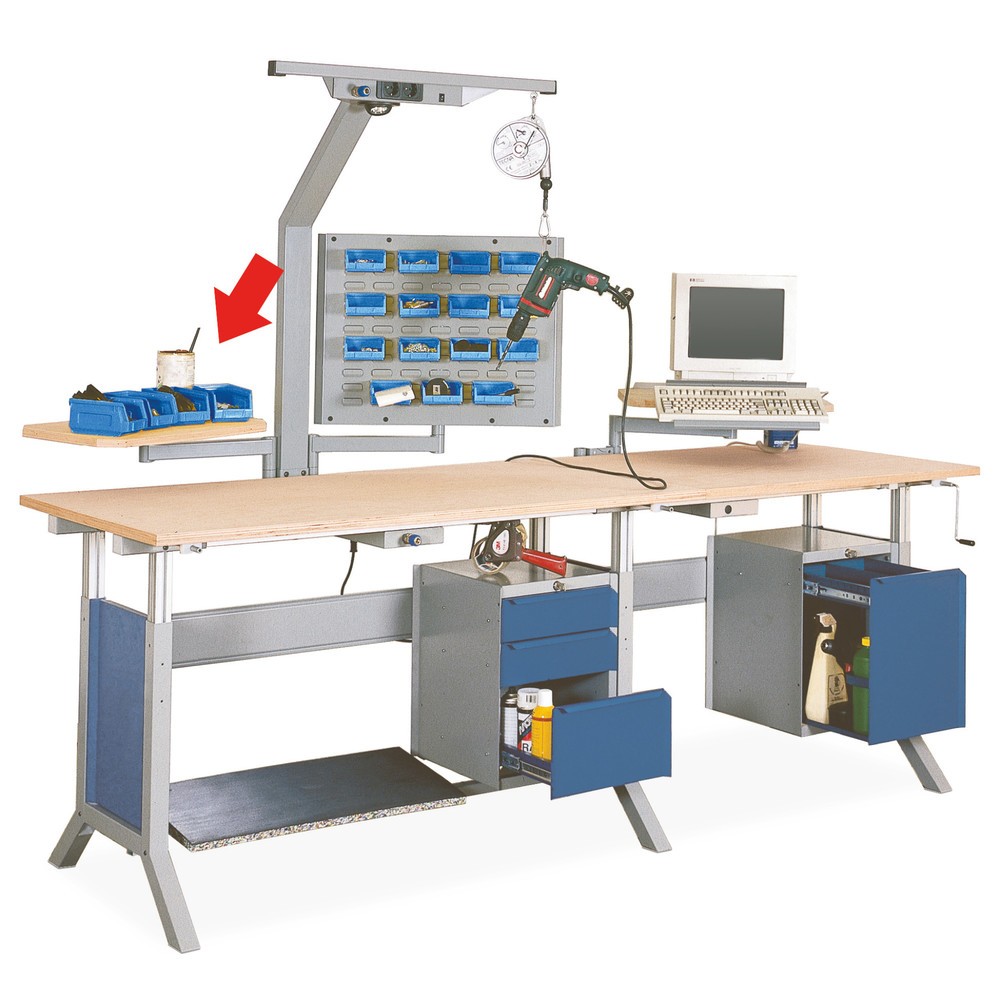 Immagine del prodotto: Braccio girevole con piastra di supporto per tavolo da lavoro Bedrunka+Hirth, LxP 600 x 350 mm