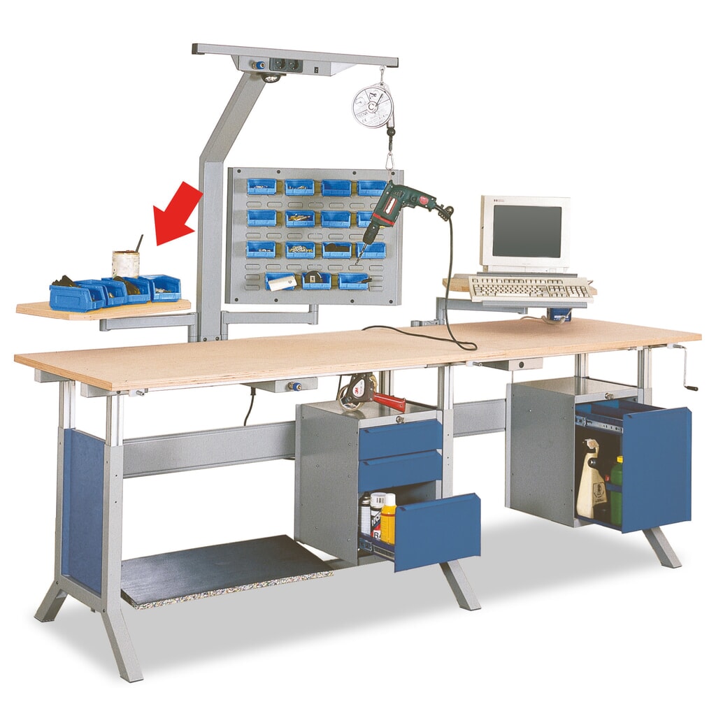 Immagine del prodotto: Braccio girevole con piastra di supporto per tavolo da lavoro Bedrunka+Hirth, LxP 600 x 350 mm