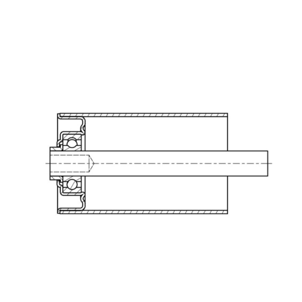 Immagine del prodotto n. 3: Rullo portante per rulliere, acciaio, asse molleggiato, Ø 50 mm, lunghezza 400 mm, portata 80 kg