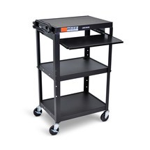 Produktabbildung Nr. 1: Büro- und Aktenwagen, 3 Etagen, mit ausziehbarer Tastaturablage, schwarz