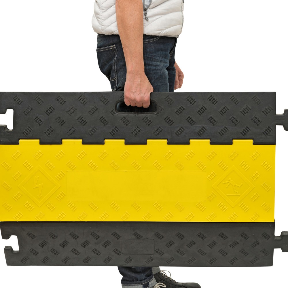 Immagine del prodotto n. 6: Canalina passacavi con 5 vani, innestabile, AxLxP 50 x 900 x 500 mm, nero/giallo