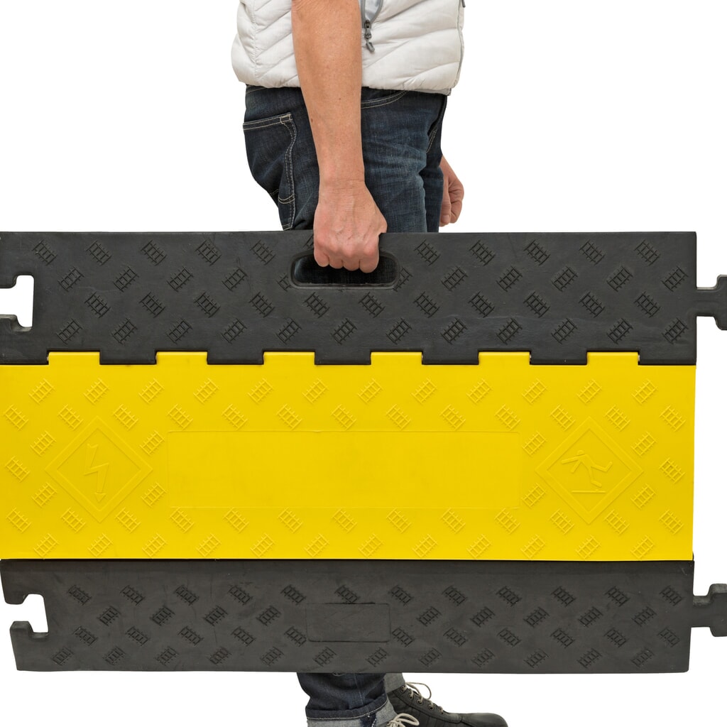 Canalina passacavi con 5 vani, innestabile, AxLxP 50 x 900 x 500 mm, nero/giallo Immagine del prodotto n. 6: Canalina passacavi con 5 vani, innestabile, AxLxP 50 x 900 x 500 mm, nero/giallo