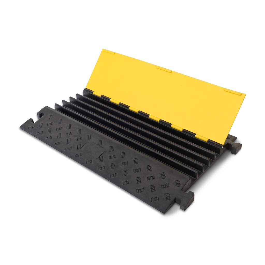 Immagine del prodotto n. 2: Canalina passacavi con 5 vani, innestabile, AxLxP 50 x 900 x 500 mm, nero/giallo