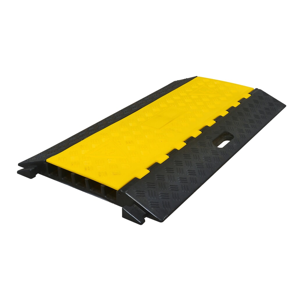 Canalina passacavi con 5 vani, innestabile, AxLxP 50 x 900 x 500 mm, nero/giallo Immagine del prodotto: Canalina passacavi con 5 vani, innestabile, AxLxP 50 x 900 x 500 mm, nero/giallo
