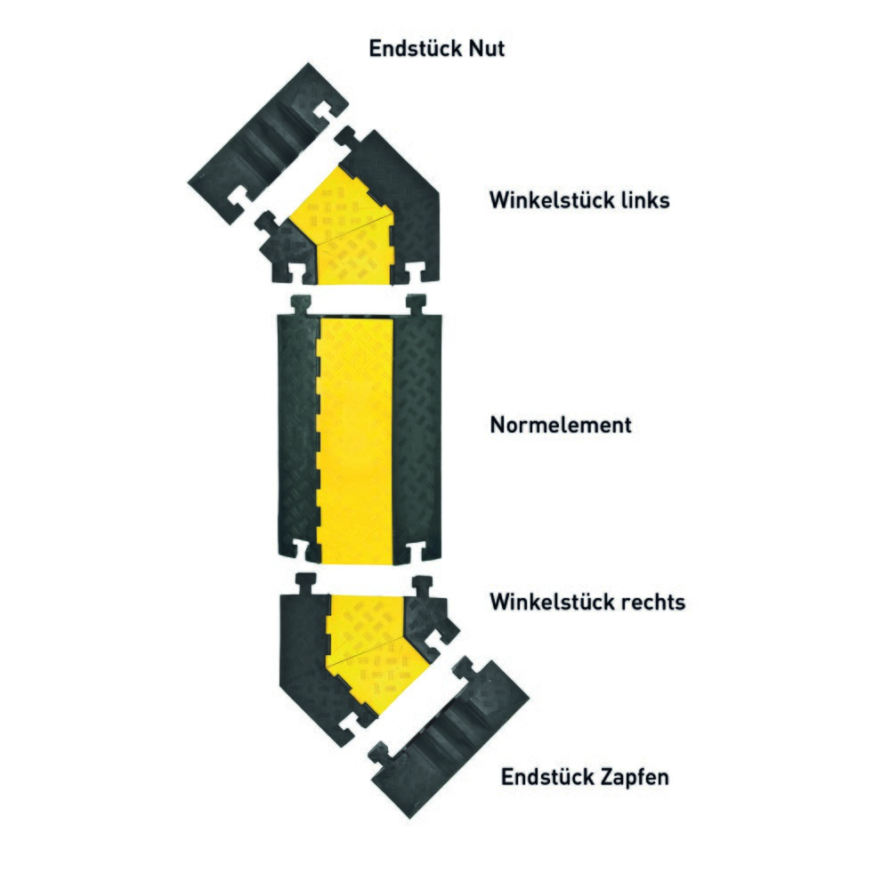 Immagine del prodotto n. 4: Canalina passacavi con 5 vani, innestabile, AxLxP 50 x 900 x 500 mm, nero/giallo