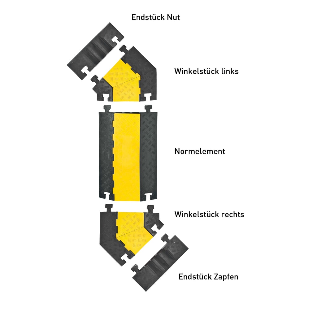 Canalina passacavi con 5 vani, innestabile, AxLxP 50 x 900 x 500 mm, nero/giallo Immagine del prodotto n. 4: Canalina passacavi con 5 vani, innestabile, AxLxP 50 x 900 x 500 mm, nero/giallo