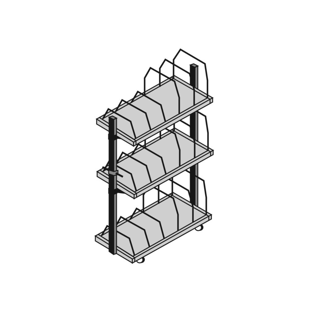 Immagine del prodotto n. 2: Caricatore per imballi in cartone con staffa richiudibile, 3 livelli, HxLxP 1.860 x 1.015 x 600 mm