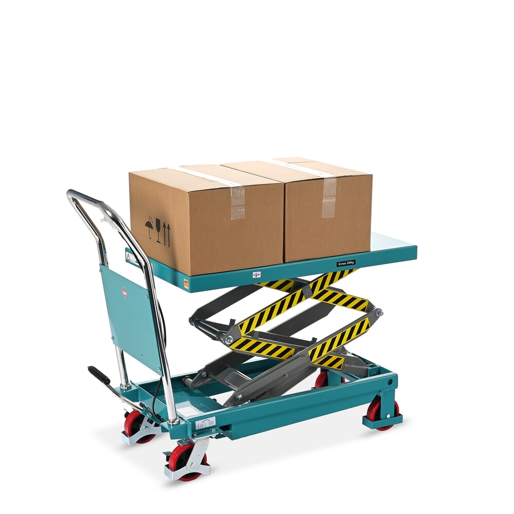 Immagine del prodotto n. 4: Carrello a doppio pantografo con piano elevatore Ameise®, portata 700 kg, piattaforma da 1.220 x 610 mm