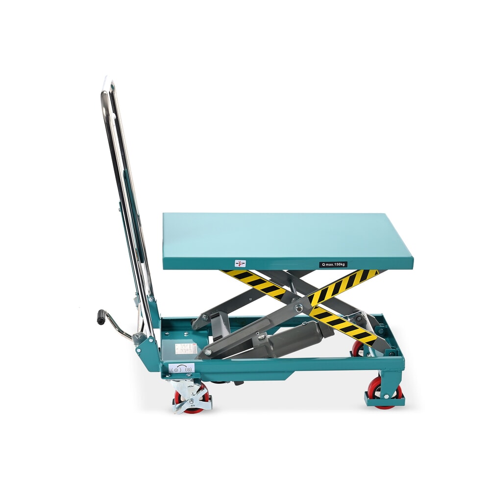 Immagine del prodotto n. 3: Carrello a pantografo con piano elevatore Ameise®, staffa pieghevole, portata 150 kg, piattaforma da 700 x 450 mm