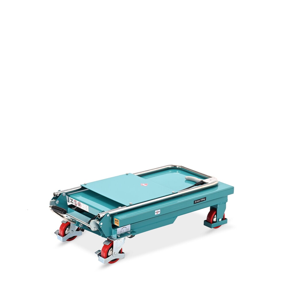 Immagine del prodotto n. 7: Carrello a pantografo con piano elevatore Ameise®, staffa pieghevole, portata 150 kg, piattaforma da 700 x 450 mm