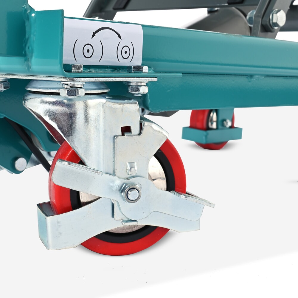 Immagine del prodotto n. 8: Carrello a pantografo con piano elevatore Ameise®, staffa pieghevole, portata 150 kg, piattaforma da 700 x 450 mm