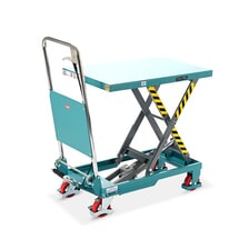 Immagine del prodotto n. 1: Carrello a pantografo con piano elevatore Ameise®, staffa pieghevole, portata 150 kg, piattaforma da 700 x 450 mm