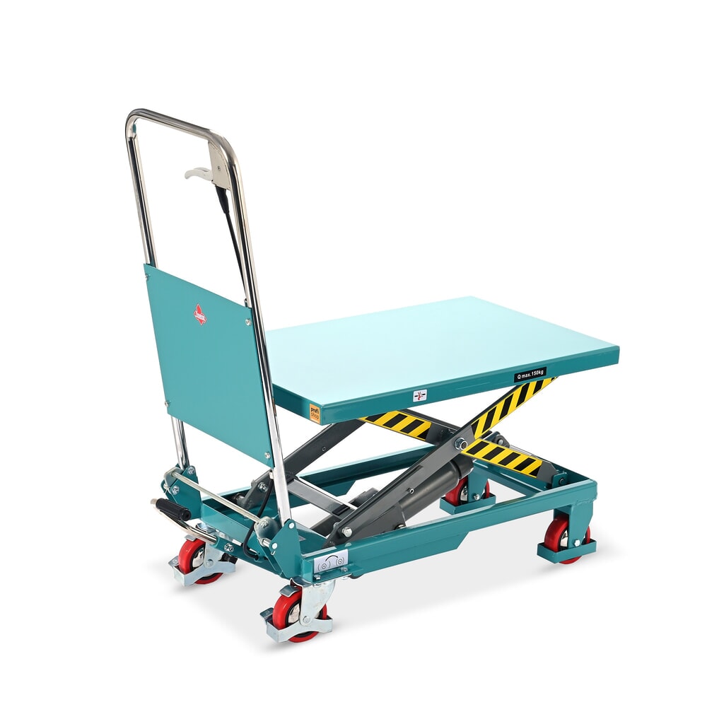 Immagine del prodotto n. 14: Carrello a pantografo con piano elevatore Ameise®, staffa pieghevole, portata 150 kg, piattaforma da 700 x 450 mm