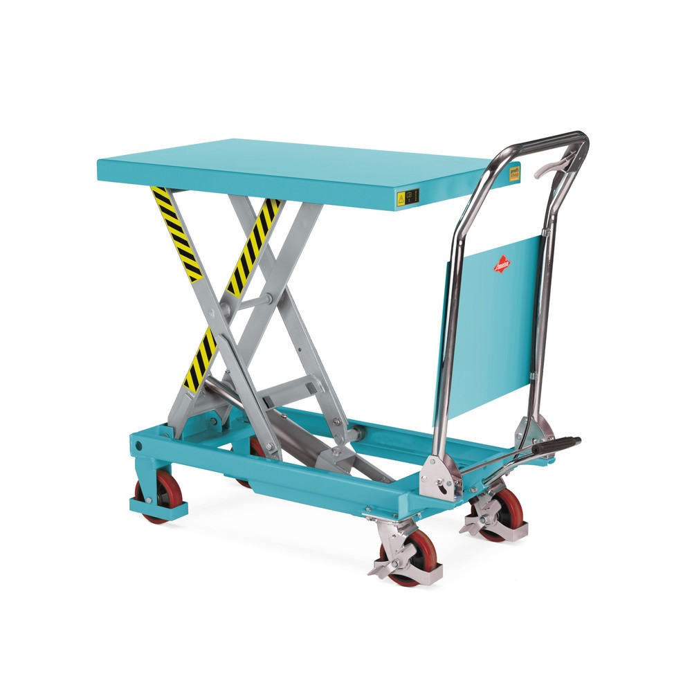 Carrello a pantografo con piano elevatore Ameise®, staffa pieghevole