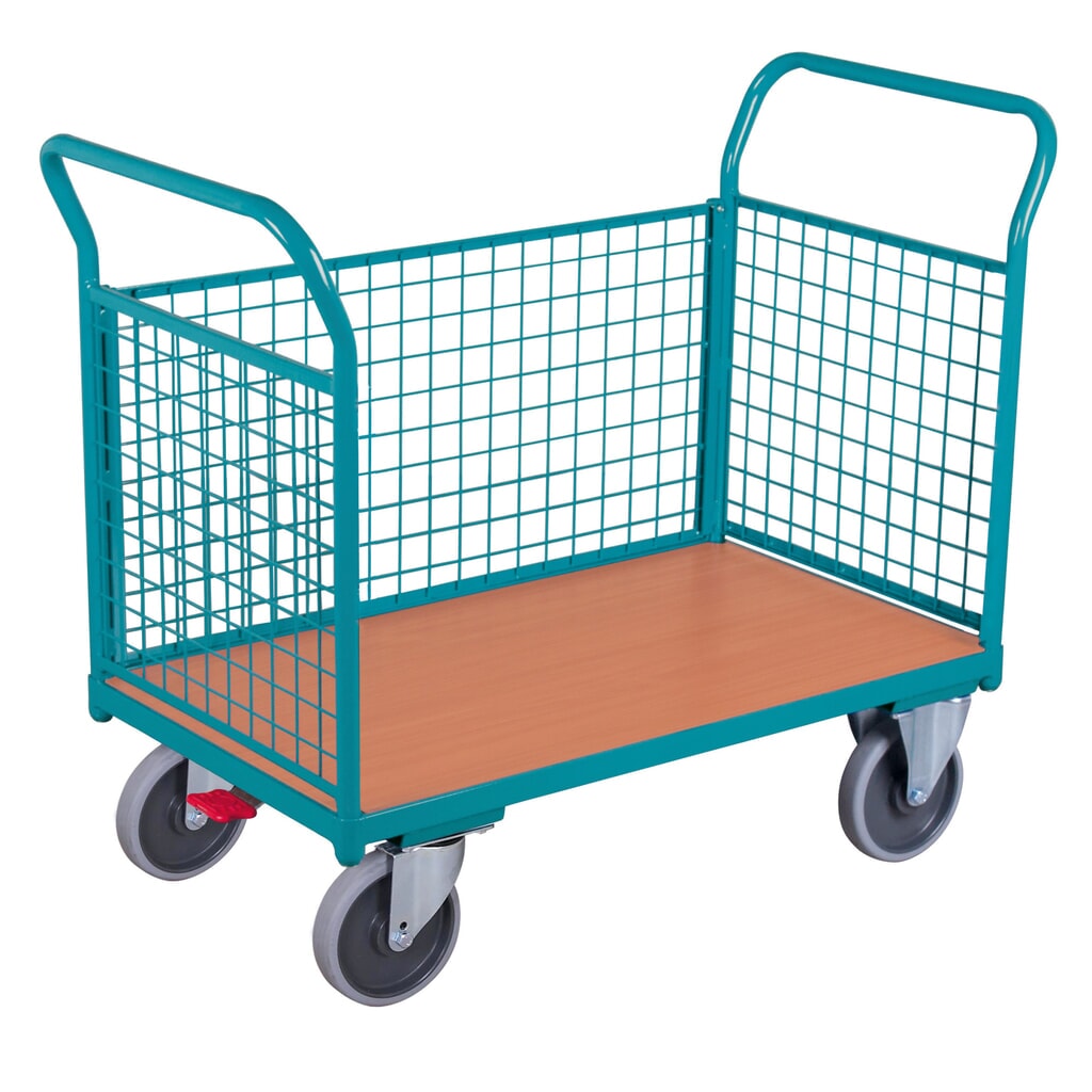 carrello a piattaforma Ameise®, 3 lati con pareti reticolari, area di carico LxP 676 x 1.000 mm Immagine del prodotto: carrello a piattaforma Ameise®, 3 lati con pareti reticolari, area di carico LxP 676 x 1.000 mm