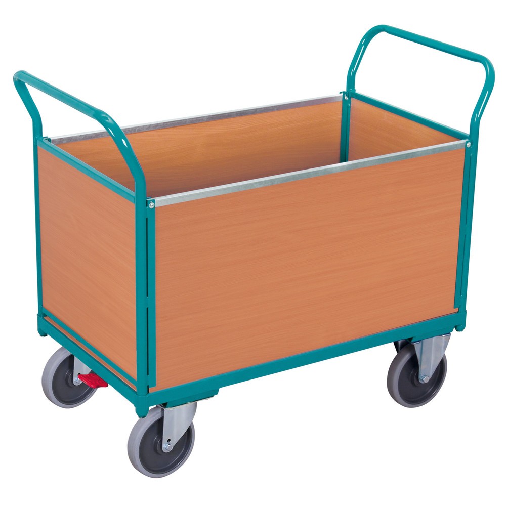 Immagine del prodotto: carrello a piattaforma Ameise®, 4 lati con pareti in legno, zona di carico LxP 652 x 1.000 mm