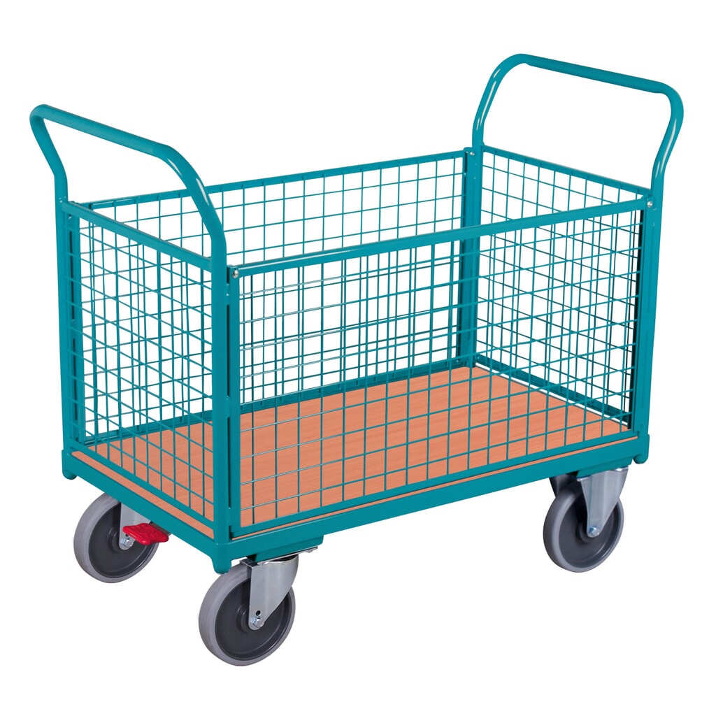 carrello a piattaforma Ameise®, 4 lati con pareti reticolari, area di carico LxP 652 x 1.000 mm Immagine del prodotto: carrello a piattaforma Ameise®, 4 lati con pareti reticolari, area di carico LxP 652 x 1.000 mm