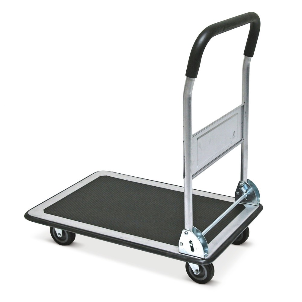 Carrello Pieghevole Per Trasporti Da 150kg - Piattaforma Mobile Con Maniglia Girevole - Giallo