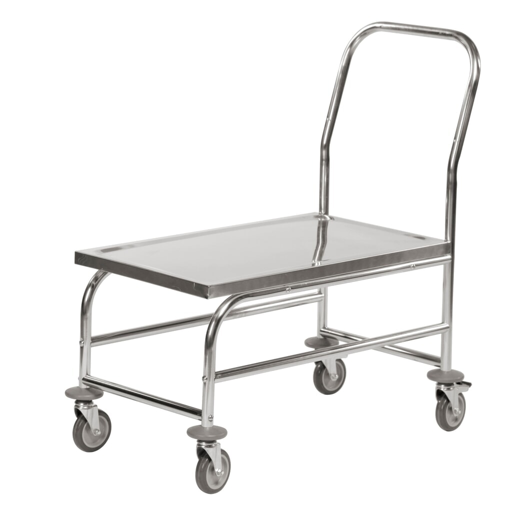 Carrello a piattaforma in acciaio inox, AxLxP 925 x 490 x 850 mm Immagine del prodotto: Carrello a piattaforma in acciaio inox, AxLxP 925 x 490 x 850 mm