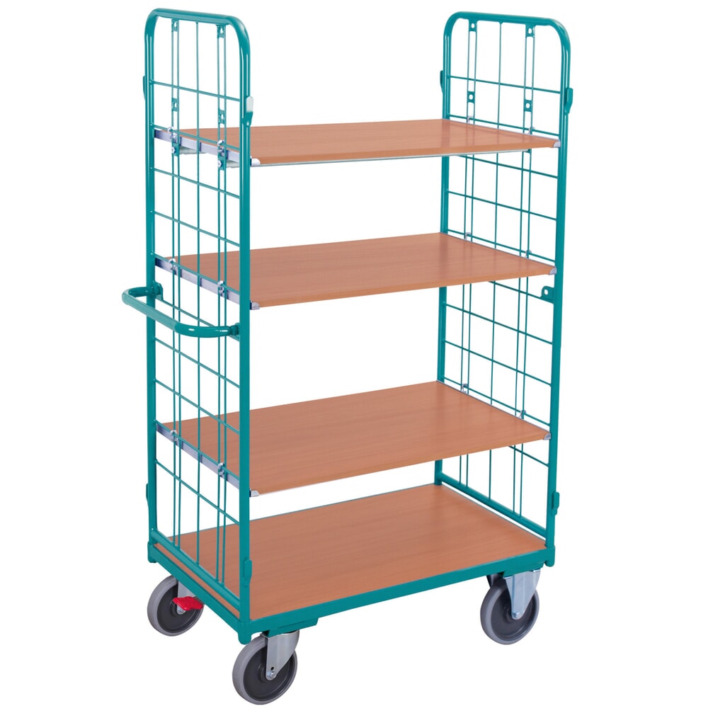Immagine del prodotto: Carrello a ripiani Ameise®, con griglia, senza parete posteriore, 4 piani da 1.000 x 600 mm