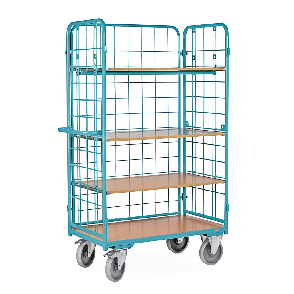 Immagine del prodotto n. 3: carrello a ripiani Ameise®, con rete metallica, chiuso su 3 lati, 4 livelli da 1.200 x 800 mm