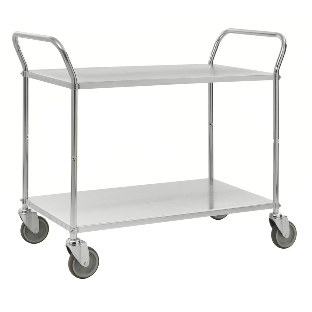 Carrello a ripiani Kongamek, portata 250 kg, 2 ripiani, HxLxP 940 x 480 x 1.080 mm Immagine del prodotto: Carrello a ripiani Kongamek, portata 250 kg, 2 ripiani, HxLxP 940 x 480 x 1.080 mm