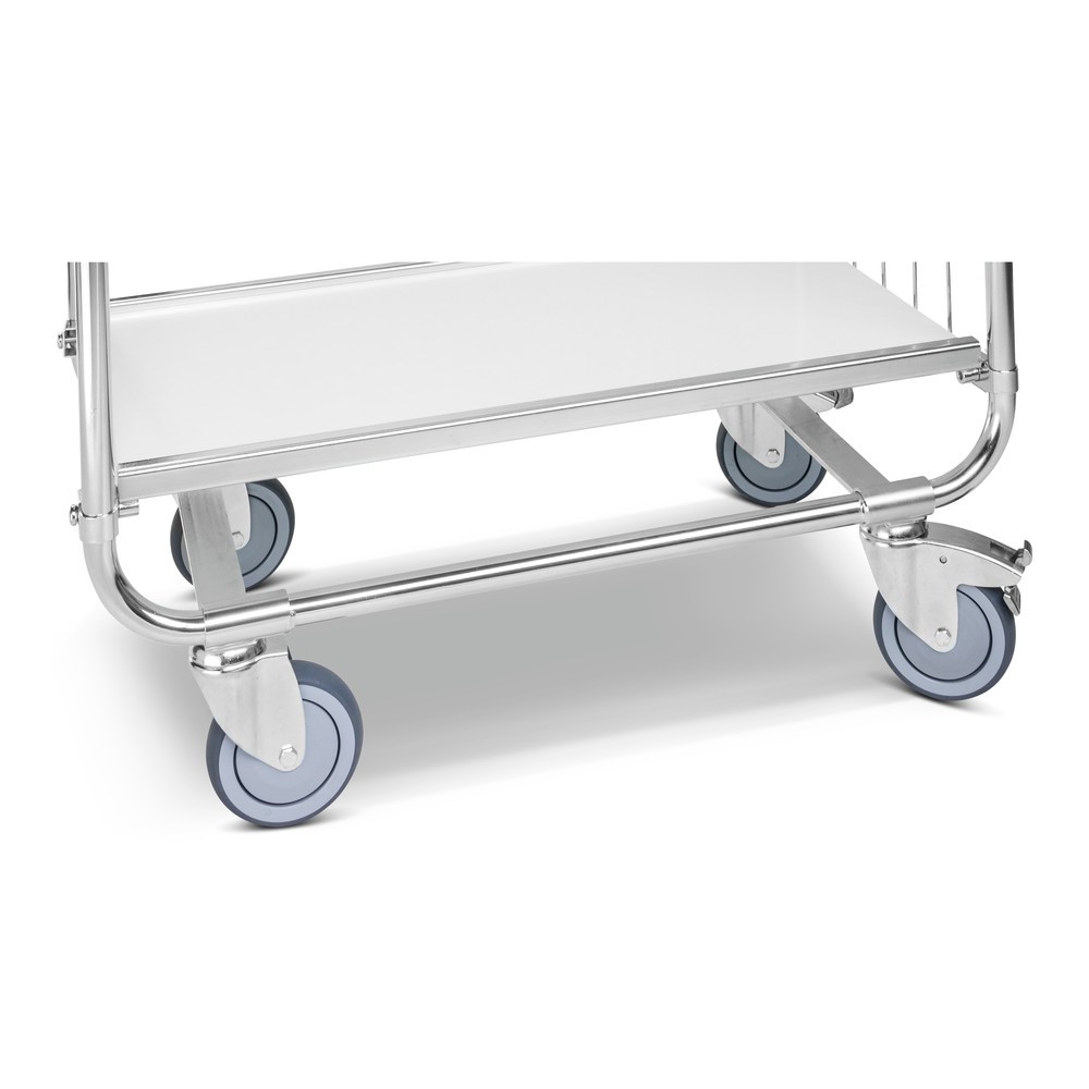 Immagine del prodotto n. 2: Carrello a scaffale, zincato, 2 pannelli a griglia, lato frontale alto, 2 piani laminati da 620 x 425 mm