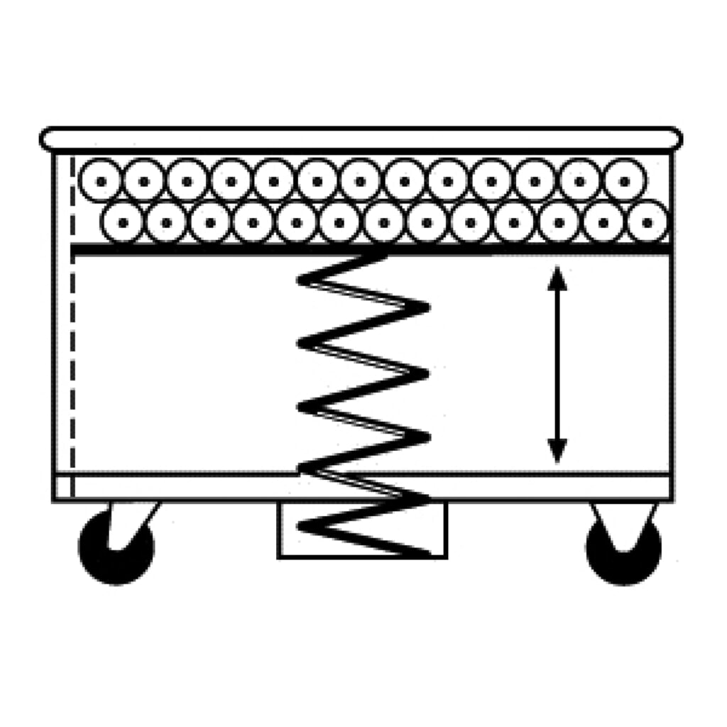 Immagine del prodotto n. 3: Carrello con fondo molleggiato in alluminio, volume 380 litri