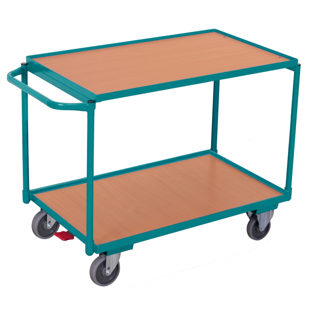 Immagine del prodotto: Carrello con pianale Ameise®, staffa scorrevole orizzontale, 2 ripiani da 850 x 500 mm, portata 250 kg