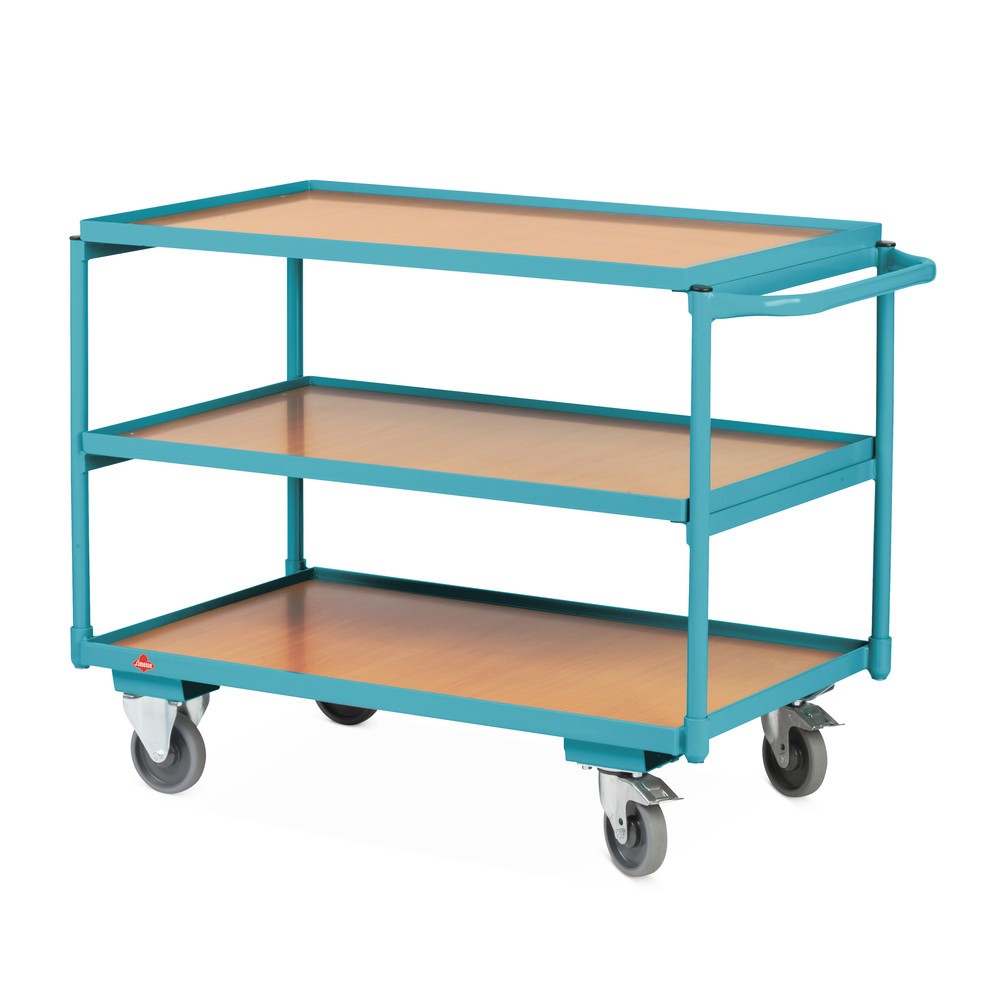 Immagine del prodotto n. 3: Carrello con pianale Ameise®, staffa scorrevole orizzontale, 3 ripiani da 850 x 500 mm, portata 250 kg