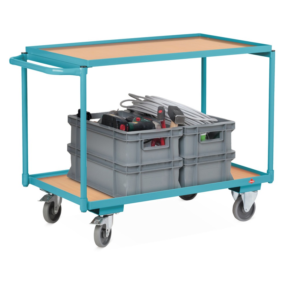 Immagine del prodotto n. 4: Carrello con pianale Ameise®, staffa scorrevole orizzontale, 2 ripiani da 850 x 500 mm, portata 250 kg