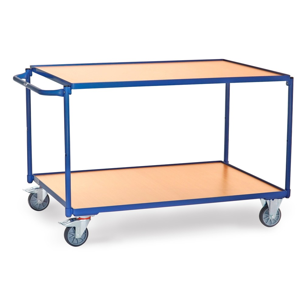 Immagine del prodotto: fetra® Carrello da tavolo, capacità di carico 300 kg, 2 ripiani 1.200 x 800 mm, manubrio orizzontale